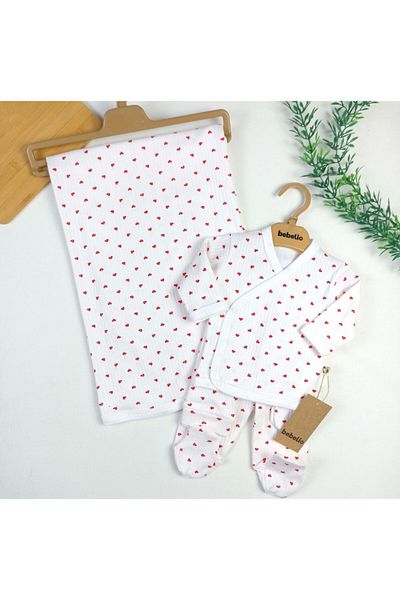BYS BABY FASHION 100% Organic Cotton 7-Piece Baby Girl Hospital Discharge Set / Suitable for Four Seasons Use