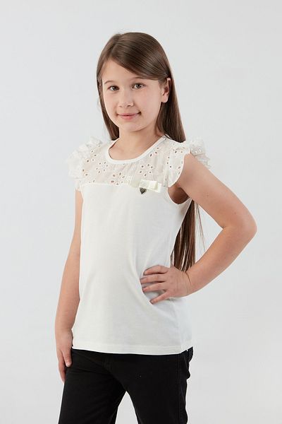 Fulla Moda Girl's Blouse with Lace Detail on the Sleeves
