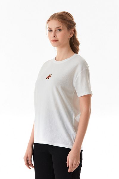 Fulla Moda Tricou oversize din țesătură brodată cu ursuleț de pluș