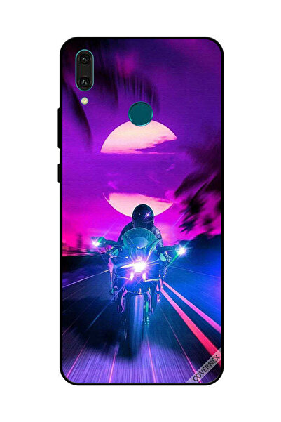 Covernex غطاء حماية لهاتف هواوي Y9 2019 - راكب الدراجة النارية يترك القمر خلفه