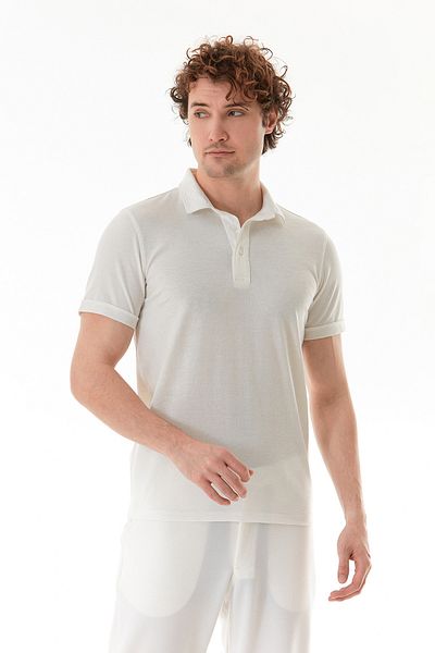 Fulla Moda Μπλουζάκι με ανάγλυφο εμπριμέ γιακά πόλο Slim Fit