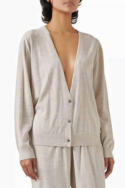 12storeez Merino Wool Button down Cardigan for Women, Deep Collar and Mother ...