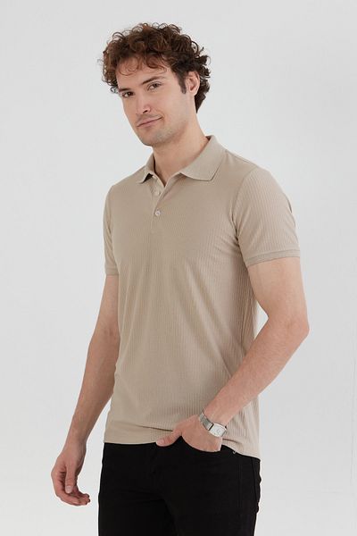 Fulla Moda Μπλουζάκι με κουμπιά με γιακά πόλο με λεπτή εφαρμογή