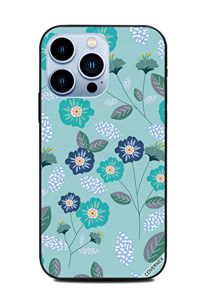 Covernex غطاء حماية لهاتف Apple iPhone 13 Pro زهور زرقاء