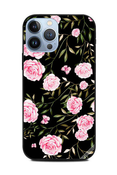 Covernex غطاء حماية لهاتف أبل آيفون 13 برو ماكس - ورود وردية في باقات من الأو...