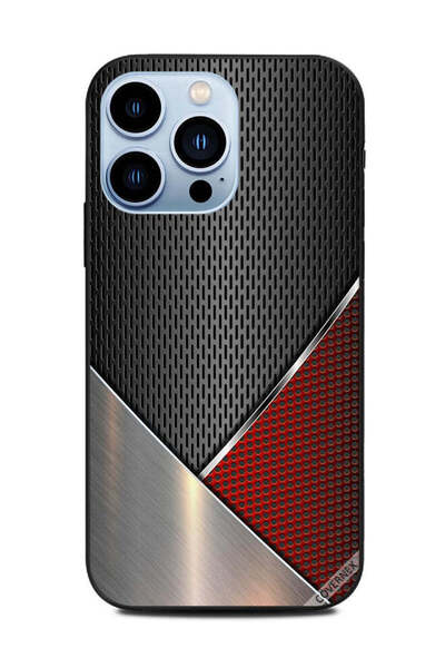 Covernex غطاء حماية لهاتف Apple iPhone 13 Pro بنمط ستيل أحمر ورمادي