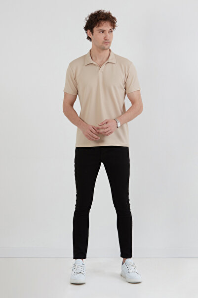 Fulla Moda Geometric Pattern Polo Neck T-Shirt