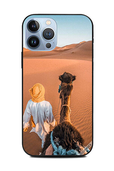 Covernex غطاء حماية لهاتف أبل آيفون 13 برو ماكس رجل مع جمل في الصحراء