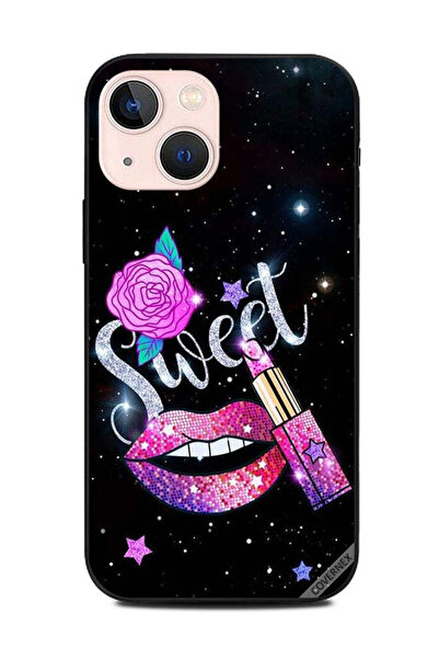 Covernex غطاء حماية لهاتف Apple iPhone 13 Mini - شفاه وردية حلوة وأحمر شفاه