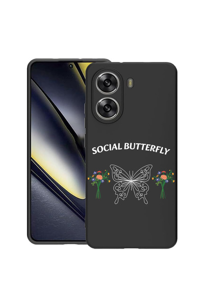 bestcase ® Husa Slim Silicon pentru Poco X7 Pro, Social Butterfly, 1992025 B ...
