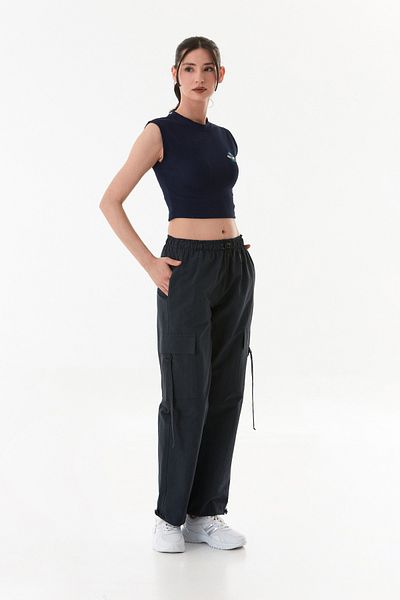 Fulla Moda Ribbed Teddy Bear Embroidered Lycra Crop T-Shirt