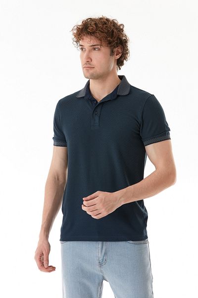 Fulla Moda Μπλουζάκι με μοτίβο Slim Fit Polo Collar