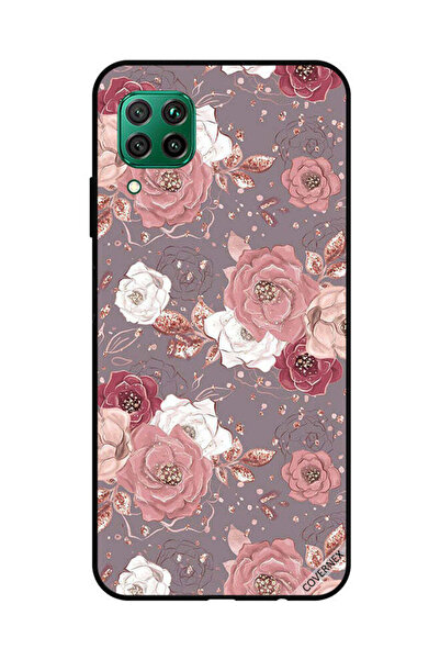 Covernex غطاء حماية لهاتف هواوي نوفا 7i / P40 لايت بنقشة زهور بلون الشوكولاتة