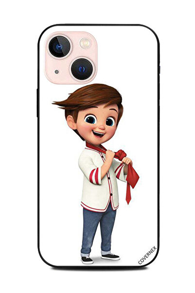 Covernex غطاء حماية لهاتف Apple iPhone 13 Mini بتصميم صبي لطيف وربطة عنق