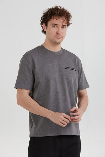 Fulla Moda Μπλουζάκι με λαιμόκοψη με ανάγλυφο κείμενο