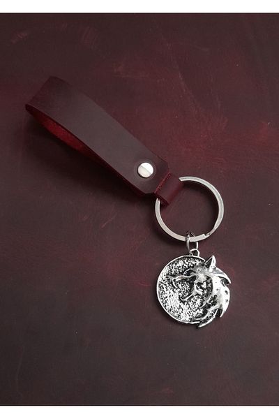 BSN Store Wolf Dragon Figure Genuine Leather Keychain Gift Keychain