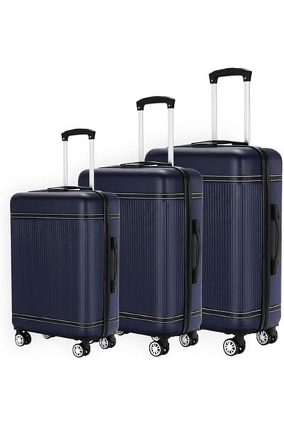 Yuwell YU WELL 3-Piece Luggage Sets 20/24/28 inch Hard Shell ABS + PC, Expandable Spinner Wheels (Blue)
