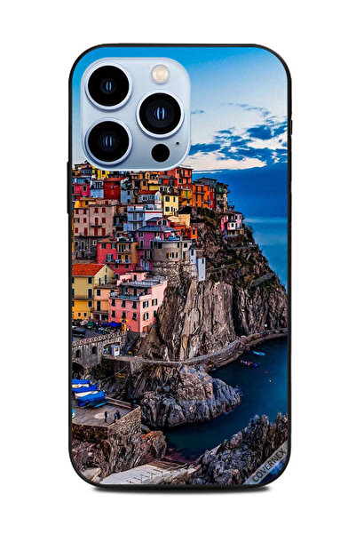 Covernex غطاء حماية لهاتف Apple iPhone 13 Pro - منازل ملونة على البحر