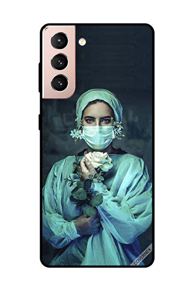 Covernex غطاء حماية لهاتف سامسونج جالاكسي S21 بلس ممرضة تحمل زهرة