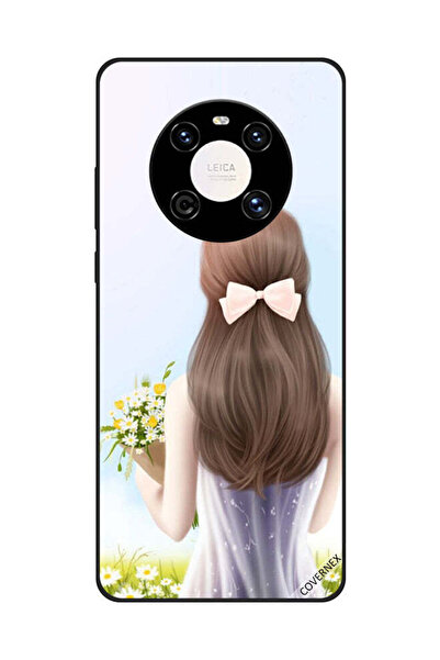 Covernex غطاء حماية لهاتف هواوي ميت 40 - فتاة جميلة تحمل الزهور