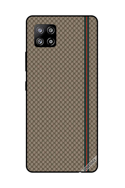 Covernex غطاء حماية لهاتف سامسونج جالاكسي A42 بخطوط حمراء وخضراء على نمط بني