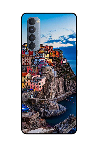 Covernex غطاء حماية لهاتف Oppo Reno 4 Pro - منازل ملونة على البحر