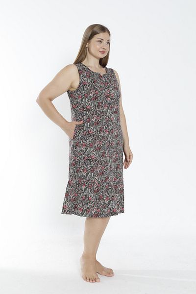 ROMEO LİFE Women's Plus Size Cotton Modal Fabric Short Dress 7855