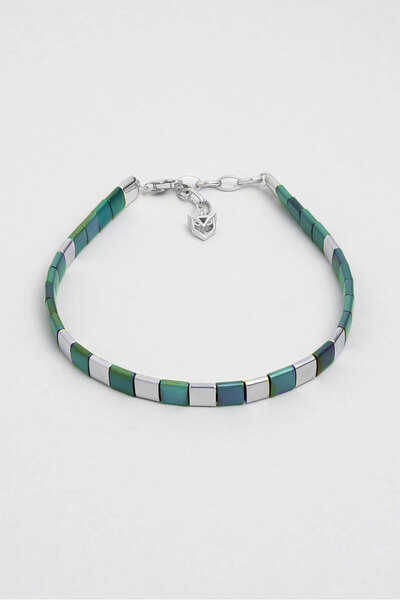 So CHIC... Hematit Taşlı 21 Cm Gümüş Erkek Bileklik