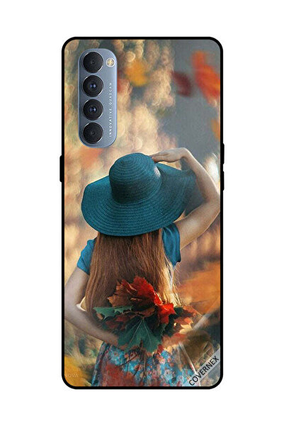 Covernex غطاء حماية لهاتف Oppo Reno 4 Pro - فتاة قبعة تخفي أوراق الحب