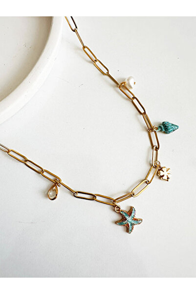 NevoAccessory قلادة نجم البحر، البرسيم، صدفة البحر