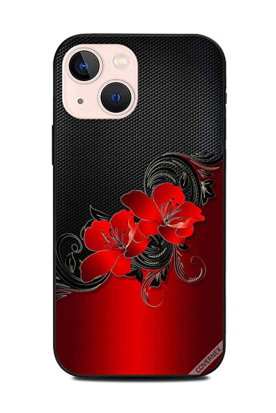 Covernex غطاء حماية لهاتف Apple iPhone 13 Mini بنقشة زهور حمراء