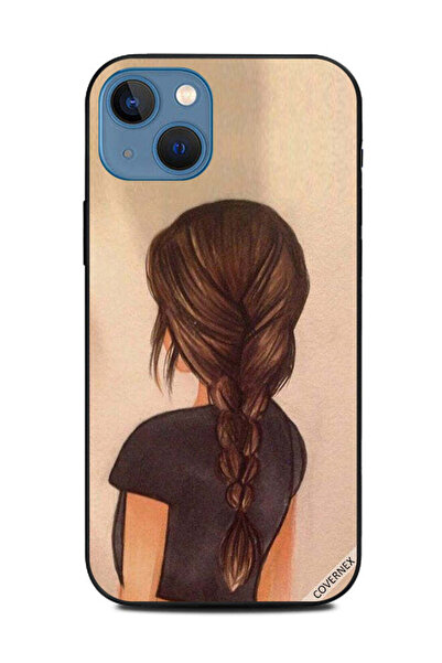 Covernex غطاء حماية لهاتف Apple iPhone 13، صورة فتاة لطيفة ذات شعر مطوي عتيق