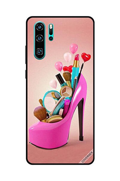 Covernex غطاء حماية لهاتف هواوي بي 30 برو حذاء وردي مع أدوات مكياج