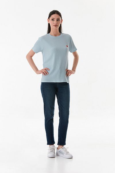 Fulla Moda Tricou din țesătură Wrap Brodat Inimă