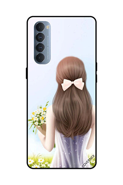 Covernex غطاء حماية لهاتف Oppo Reno 4 Pro فتاة جميلة تحمل الزهور