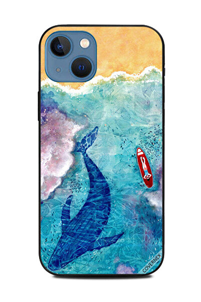 Covernex غطاء حماية لهاتف Apple iPhone 13 - حوت وراكب أمواج
