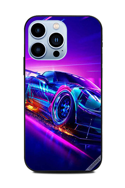 Covernex غطاء حماية لهاتف Apple iPhone 13 Pro أزرق سيارة إضاءة وردية