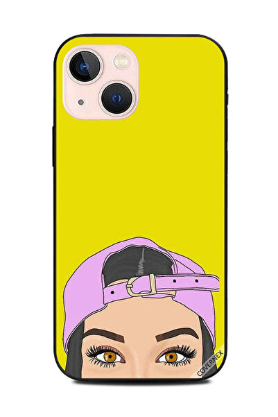 Covernex غطاء حماية لهاتف Apple iPhone 13 Mini، فتاة وردية تظهر في الأسفل