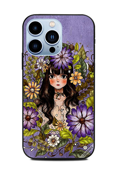 Covernex غطاء حماية لهاتف Apple iPhone 13 Pro فتاة حول الزهور