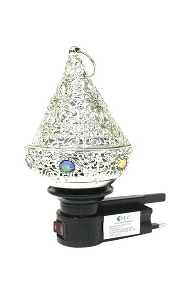 DLC Electric Incense Burner – 10 cm Compact Silver Aromatherapy Heater