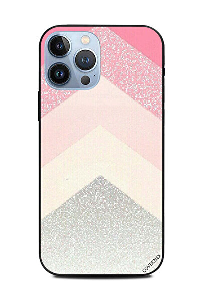 Covernex غطاء حماية لهاتف أبل آيفون 13 برو ماكس - وردي وفضي لامع - P{Attern