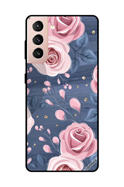 Covernex غطاء حماية لهاتف سامسونج جالاكسي S21 بلس بنقشة ورود وردية وأوراق رما...
