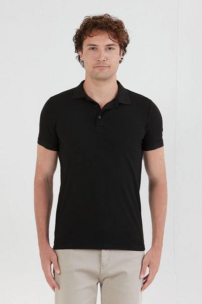Fulla Moda Μπλουζάκι με κουμπιά με γιακά πόλο με λεπτή εφαρμογή