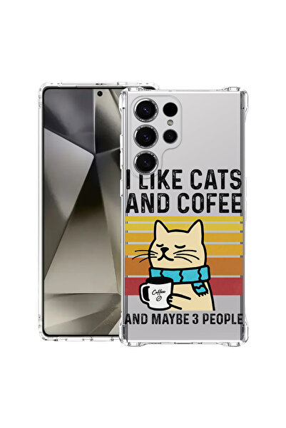 bestcase ® Husă antișoc pentru Samsung Galaxy S22 Ultra, Pisici și cafea, 167...