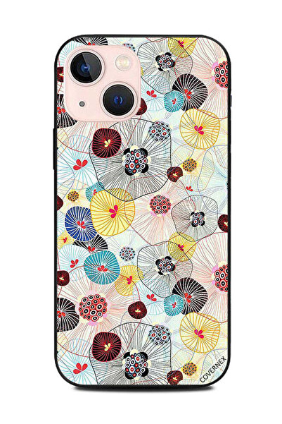 Covernex غطاء حماية لهاتف Apple iPhone 13 Mini بنمط زهور على شكل ريشة