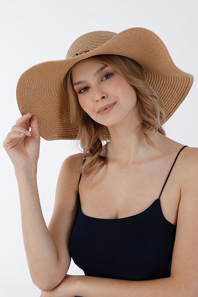 Fulla Moda Сламена шапка с мъниста