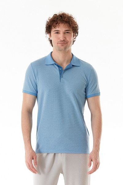 Fulla Moda Tricou cu gât polo cu jumătate de nasturi cu modele geometrice