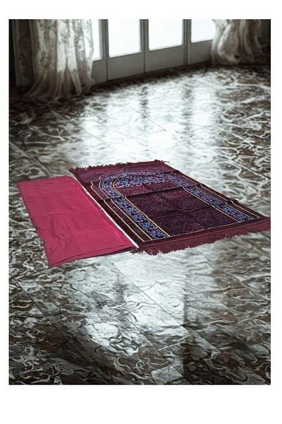 smart home Modern Design Padded Prayer Rug with Cover - Rug size: 110*70 cm, Sheet size: 250*200 cm