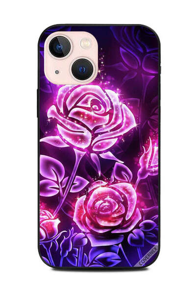 Covernex غطاء حماية لهاتف أبل آيفون 13 ميني - زهور وردية مضيئة