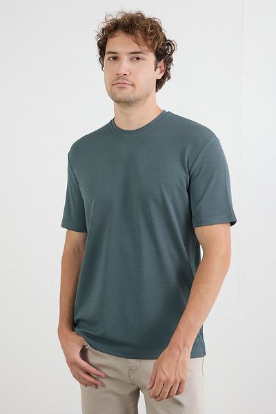 Fulla Moda Tricou Jacquard de bază cu guler rotund